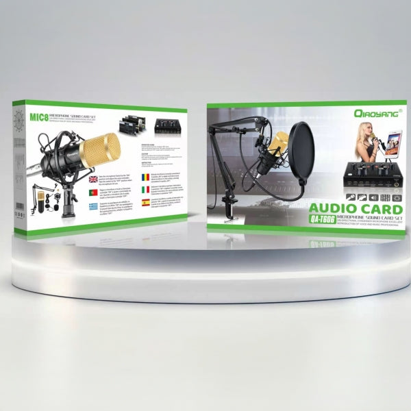 Kit Microfone de Estúdio com Placa de Som